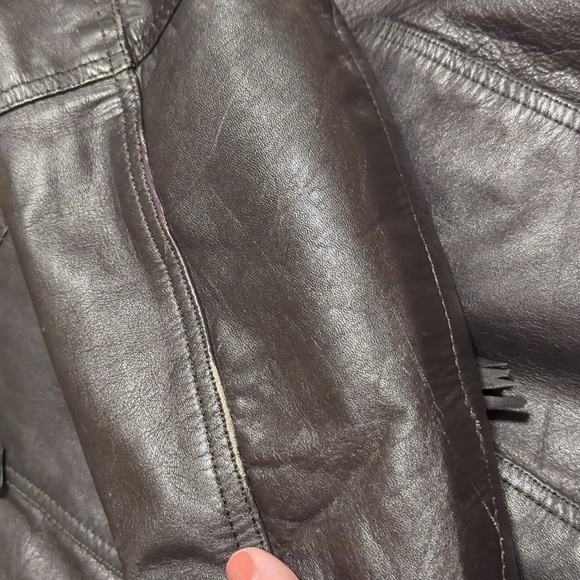 Vintage VTG Diamond Leather motorcycle moto fringe jacket coat sz M medium - Picture 15 of 16